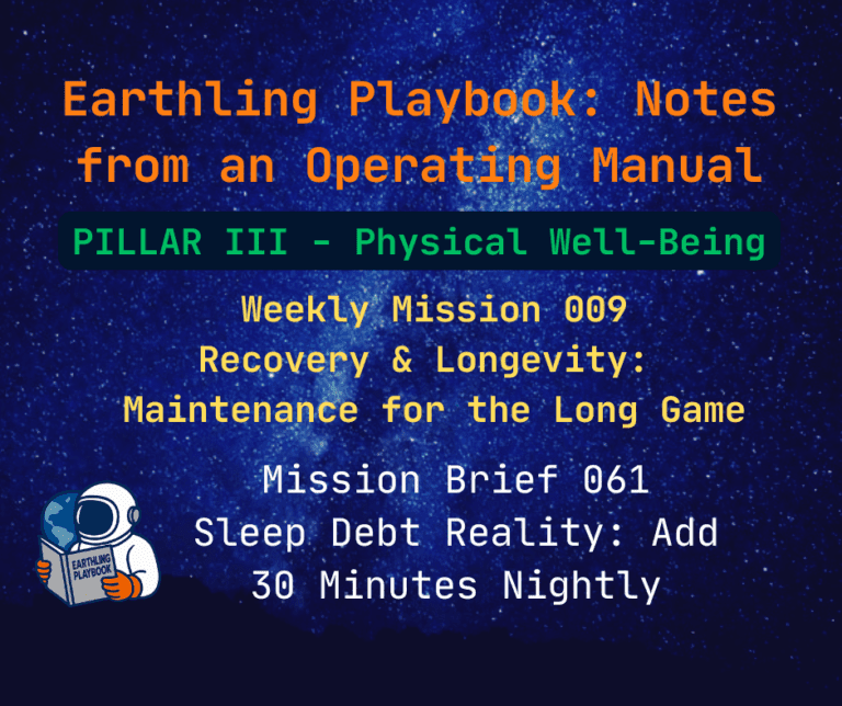 Mission Brief 061 – Sleep Debt Reality: Add 30 Minutes Nightly