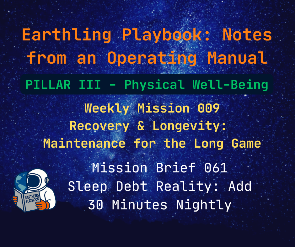 Mission Brief 061 – Sleep Debt Reality: Add 30 Minutes Nightly