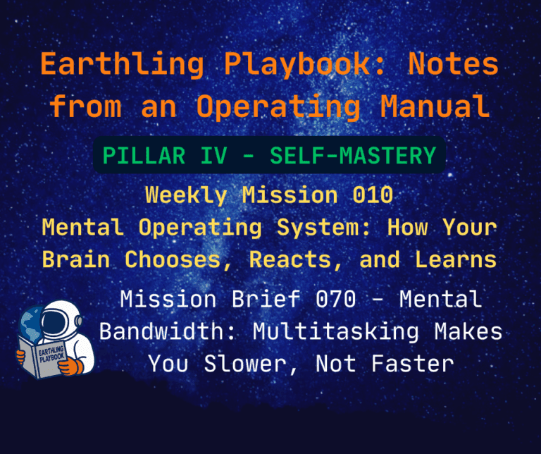 Mission Brief 070 - Mental Bandwidth: Multitasking Makes You Slower, Not Faster