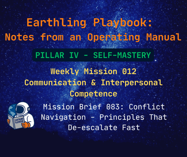 Mission Brief 083: Conflict Navigation - Principles That De-escalate Fast